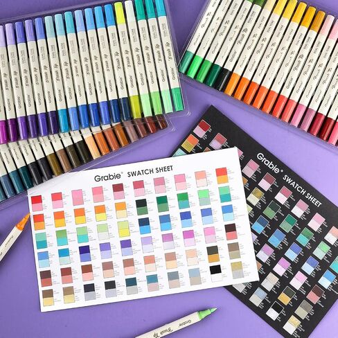 Grabie 72 Color Acrylic Paint Markers, Pack of 36 Dual Tip Brush Pens in Saudi Arabia