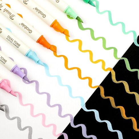Grabie 72 Color Acrylic Paint Markers, Pack of 36 Dual Tip Brush Pens in Saudi Arabia