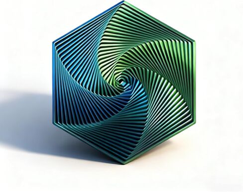 Fractal Fidget Hexagon، لعبة دوارة مكتبية حركية، ألعاب حسية مطبوعة ثلاثية الأبعاد لتخفيف التوتر، تستخدم لاضطراب القلق ADHD، ألعاب الوهم البصري للبالغين في المكاتب (أزرق أخضر، 2.76 بوصة) in Kuwait