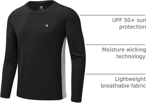 Gopune Men's Swim Shirts Rash Guard Long Sleeve UPF 50+ Sun Protection Quick Dry Outdoor Hiking Fishing Shirts in Kuwait
