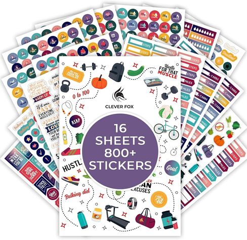 حزمة ملصقات Clever Fox Mega - أكثر من 2000 ملصق مخطط صغير للبالغين - كتاب ملصقات للنساء - ملحقات التقويم الجمالي والمجلات in Kuwait