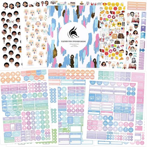 Clever Fox Mega Sticker Pack – 2000+ Small Planner Stickers for Adults – Sticker Book for Women – Aesthetic Calendar & Journal Accessories in Kuwait
