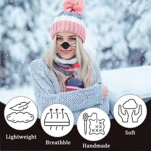 Nose Warmer Keep Cold,Nasal Mask Snow Protection for Outdoor Activities Dust Anti Pollen Air for Women/Men/Kids,Winter Cozy Soft Nose Cover Knitted Crochet Nose Guard,Black in Saudi Arabia