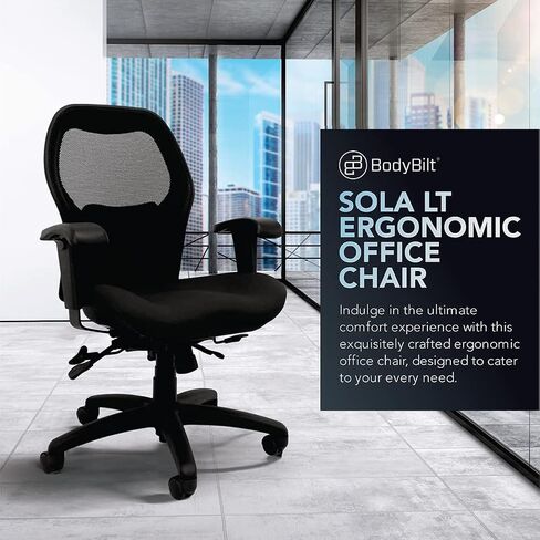 Seating Sola LT Ergonomic Office Chair | Comfortable Mid Back Computer Chair | Back Support Office Chair | Ultra-Soft | Ergonomic Lumbar Support Chair | (Sapphire Blue) in Saudi Arabia