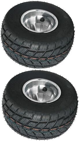 إطارات Go Kart مقاس 10x4.50-5 مع حواف من الألومنيوم - 3 مسامير، 4PR بدون أنابيب، مناسبة عالميًا لعربات Go Karts وATVs وUTVs وQuads وعربات الجولف ودراجات الانجراف وجزازات العشب (عبوتان 10x4.50-5 عجلة أمامية) in Saudi Arabia