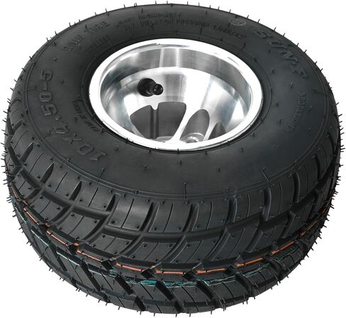 إطارات Go Kart مقاس 10x4.50-5 مع حواف من الألومنيوم - 3 مسامير، 4PR بدون أنابيب، مناسبة عالميًا لعربات Go Karts وATVs وUTVs وQuads وعربات الجولف ودراجات الانجراف وجزازات العشب (عبوتان 10x4.50-5 عجلة أمامية) in Saudi Arabia