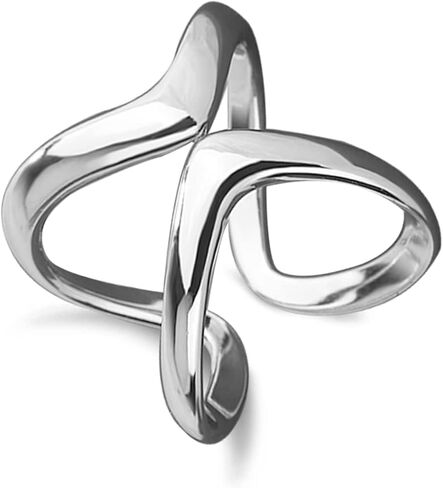 Womens Open Simple Multi Lines Ring,Adjustable Adjust S925 Sterling Silver Fashion Thumb Index Finger Ring Jewelry for Women Girls in Kuwait