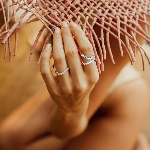 Womens Open Simple Multi Lines Ring,Adjustable Adjust S925 Sterling Silver Fashion Thumb Index Finger Ring Jewelry for Women Girls in Kuwait