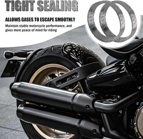 قطعتان من حشية العادم من الجرافيت والفولاذ، حشية شفة العادم متوافقة مع Harley Softail Dyna Touring Sportster، حشوات العادم المتعددة ختم ملحقات الدراجات النارية in Kuwait