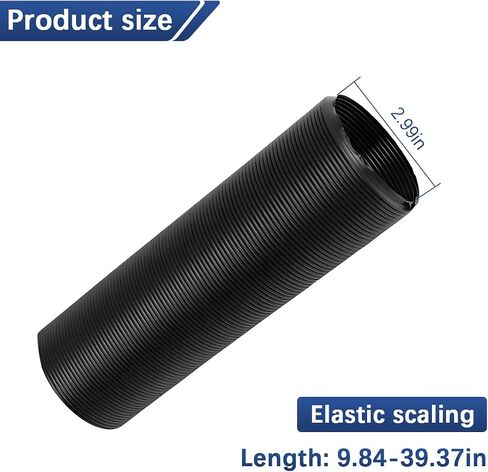 3 Inch Car Cold Air Intake Pipe, Adjustable Cooling Air Intake System Hose with Length from 10" to 40", Automotive Flexible Turbo Inlet Tube Pipe, Compatible with Most Vehicle in Saudi Arabia