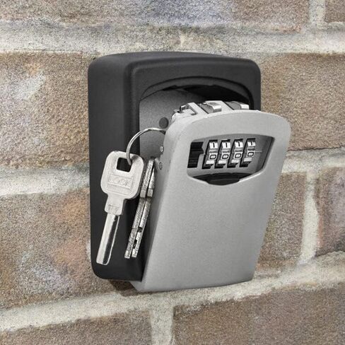 1pc Flip Top Key Safe Box - Wall Mounted Metal & Plastic Key Storage with Combination Access - for Home, Hotel, Emergency, Travel & Renovation Security - Key Organizer Box with Protective Cover in Saudi Arabia