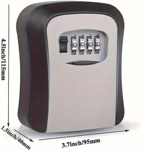 1pc Flip Top Key Safe Box - Wall Mounted Metal & Plastic Key Storage with Combination Access - for Home, Hotel, Emergency, Travel & Renovation Security - Key Organizer Box with Protective Cover in Saudi Arabia