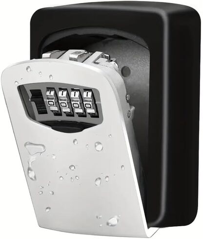 1pc Flip Top Key Safe Box - Wall Mounted Metal & Plastic Key Storage with Combination Access - for Home, Hotel, Emergency, Travel & Renovation Security - Key Organizer Box with Protective Cover in Saudi Arabia