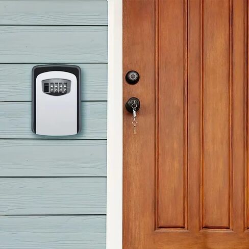 1pc Flip Top Key Safe Box - Wall Mounted Metal & Plastic Key Storage with Combination Access - for Home, Hotel, Emergency, Travel & Renovation Security - Key Organizer Box with Protective Cover in Saudi Arabia