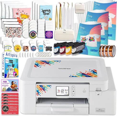 Brother SP-1 Sublimation Printer Deluxe Bundle with Full Ink Set, 460 Sublimation Transfer Sheets, 50 Blanks, Tape and More in Saudi Arabia