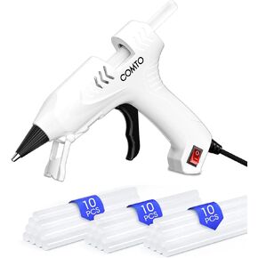 مسدس غراء ساخن مع 30 عصا، مجموعة مسدس غراء ساخن صغير سريع التسخين 20 وات ومجموعة عصي للحرف المدرسية والفنون المنزلية والإصلاحات المنزلية السريعة، أبيض in Kuwait