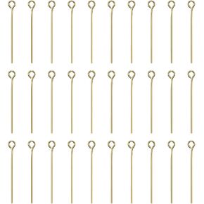 HARFINGTON 100pcs Open Eye Head Pins 1.97" 50mm Mini Metal Wire Eye Pins Beading Small Needles Bulk for Earring Pendant Necklace Bracelet Charm Jewelry Making Findings DIY Craft, Silver Tone in Saudi Arabia