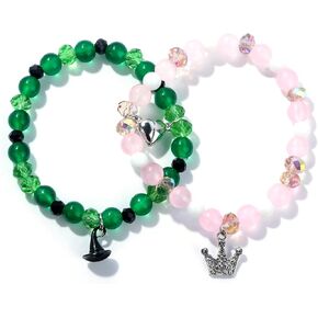 سوار BFF لساحرة الساحرة التنكرية - 2 أساور مطرزة متطابقة للصداقة - إكسسوارات المجوهرات - هدايا حفلات الهالوين لأفضل صديق (أ) in Kuwait