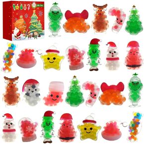28 قطعة من ألعاب إسفنجية عيد الميلاد، ألعاب تململ كرة الضغط لتخفيف التوتر والقلق، هدايا حفلات عيد الميلاد لتخزين المواد والجوائز وصندوق الهدايا in Kuwait