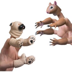 AQKILO Finger Puppet Set, Animals Puppet Show Theater Props, Novelty Toys Weird Stuff Gifts (Squirrel & Cat) in Kuwait