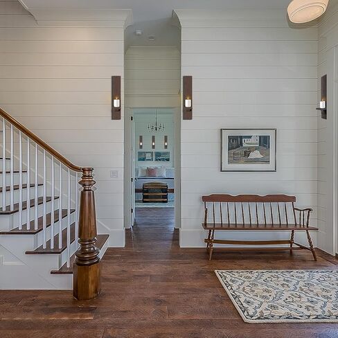 Potchen Set of 4 Wall Sconces Candle Holder Mount Decorative Wood Holders Black Decor Rustic Hanging Shelf Living Room Decoration for Farmhouse Bathroom Bedroom Vase in Kuwait