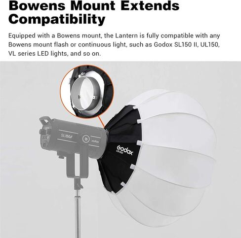 Godox CS-85D Quick-Install Softbox,33.5inch/85cm Soft Lighting Modifier for Godox SL60W SL60IID SL60IIBI AD300Pro AD400Pro AD600BM in Saudi Arabia
