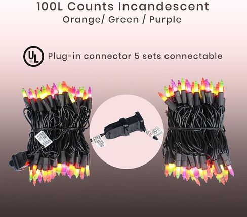 Christmas Tree Lights, 200 Count (2×100) Incandescent, 53ft Green Wire – UL Listed Waterproof Outdoor Connectable Warm White Lights with Spare Bulbs & Fuses, for Yard & Home Décor in Saudi Arabia