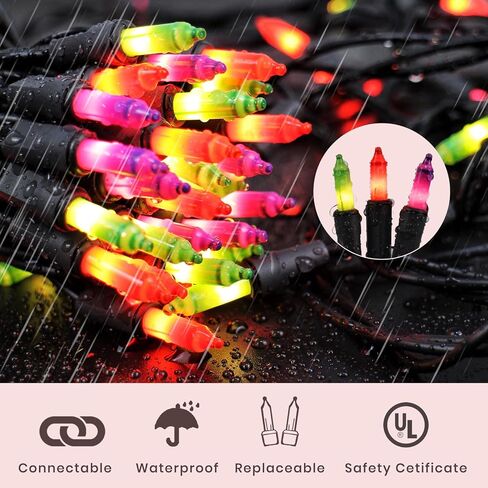 Christmas Tree Lights, 200 Count (2×100) Incandescent, 53ft Green Wire – UL Listed Waterproof Outdoor Connectable Warm White Lights with Spare Bulbs & Fuses, for Yard & Home Décor in Saudi Arabia