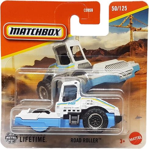 علبة الثقاب - مدحلة الطريق - MBX Construction 50/125 - JBT19 - بطاقة قصيرة - مركبة موقع البناء - مدحلة - Superfast Lesney - Mattel 2025-1:64 in Saudi Arabia