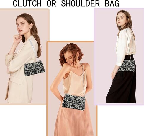 Flower Rhinestone Crystal Clutch Purse Shoulder Bag Sparkling Evening Bag for Wedding Prom Party Bride Guest in Kuwait