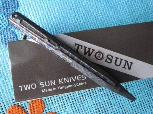 قلم TWO SUN EDC CNC TC4 من سبائك التيتانيوم التكتيكي الدوار TS-PEN02-Fire in Kuwait