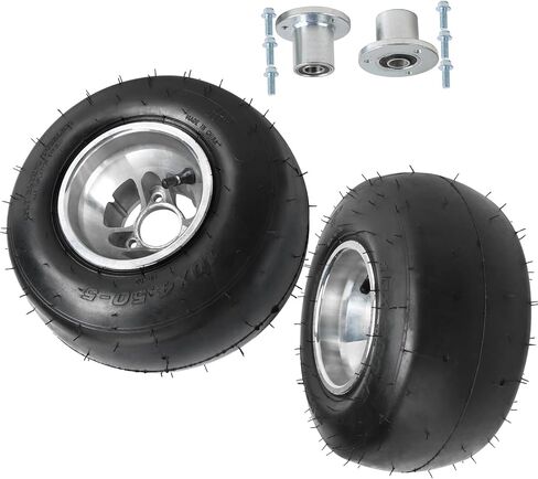 10x4.50-5 10x4.50x5 Go Kart Rain Tires with Aluminum Rims – Pre-Mounted 3-Stud Wheels, 4PR Tubeless, Universal Fit for Go Karts, Drift Trikes, Quads, Golf Carts & Lawn Mowers (Rain Tire) in Saudi Arabia