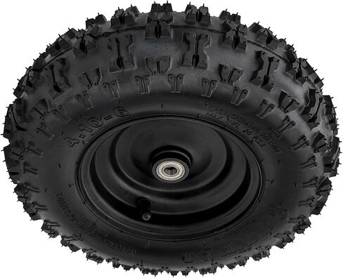 4.10-6 Flat Free Tire & Wheel Assembly – Rim & Bearing Included – Universal Fit for Go Kart, ATV, Drift Trike, UTV, Quad, Buggy, Golf Cart, Lawn Mower, Mini Bike, 4 Wheeler (1 Pack) in Saudi Arabia