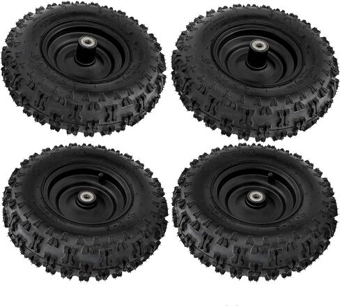 4.10-6 Flat Free Tire & Wheel Assembly – Rim & Bearing Included – Universal Fit for Go Kart, ATV, Drift Trike, UTV, Quad, Buggy, Golf Cart, Lawn Mower, Mini Bike, 4 Wheeler (1 Pack) in Saudi Arabia