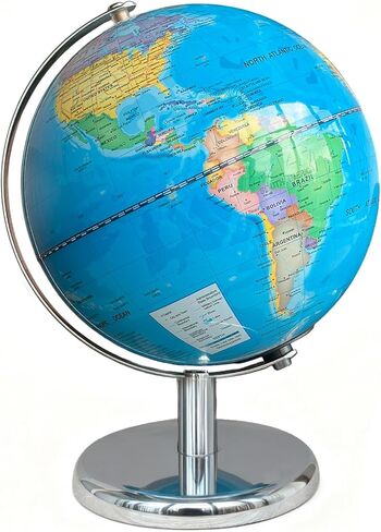 8'' Illuminated Globe for Kids(World Globe with Stable Heavy Metal Base Rewritable Easy-Read High Clear Map Educational Interactive for Children Learning STEM Toy Present for 3+ Years Old) in Saudi Arabia
