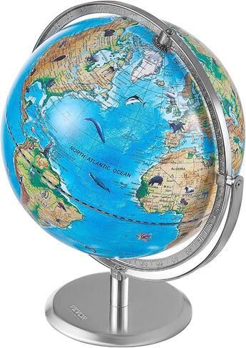 VEVOR Educational World Globe، 10 بوصة/254 مم، كرة أرضية تفاعلية للأطفال، مع تطبيق AR Golden، دوران 720 درجة، إضاءة LED ليلية، 197 معرفة ناشيونال جيوغرافيك، لعبة STEM، للأطفال من سن 4 إلى 10 سنوات in Kuwait