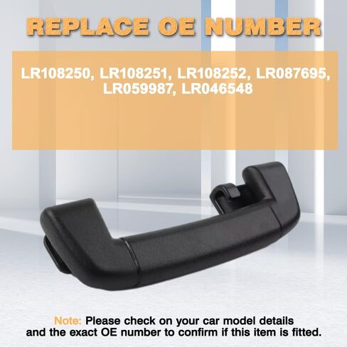 Riloer Rear Interior Roof Grab Handle, 1 PC Black Grab Handles Interior LR108250, LR108251, LR108252, LR087695 Compatible with Land Rover Range Rover Sport 2014-2020 in Saudi Arabia