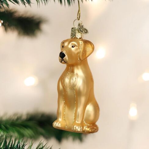 مجموعة Old World Christmas Dog Collection الحلي الزجاجية المنفوخة لشجرة عيد الميلاد، شوكولاتة لابرادور، الموديل: 12387 in Kuwait