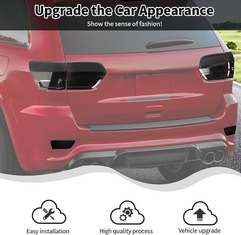 Smoked Black Tail Light Lamp Cover Guard Trim Decoration Exterior Accessories for Jeep Grand Cherokee 2014-2020 in Saudi Arabia