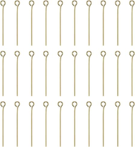 HARFINGTON 100pcs Open Eye Head Pins 1.97" 50mm Mini Metal Wire Eye Pins Beading Small Needles Bulk for Earring Pendant Necklace Bracelet Charm Jewelry Making Findings DIY Craft, Silver Tone in Saudi Arabia