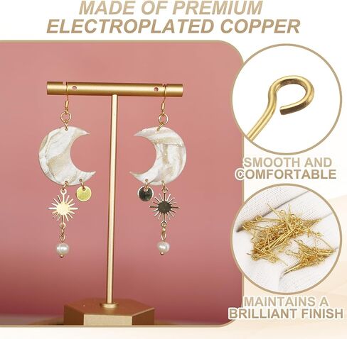 HARFINGTON 100pcs Open Eye Head Pins 1.97" 50mm Mini Metal Wire Eye Pins Beading Small Needles Bulk for Earring Pendant Necklace Bracelet Charm Jewelry Making Findings DIY Craft, Silver Tone in Saudi Arabia