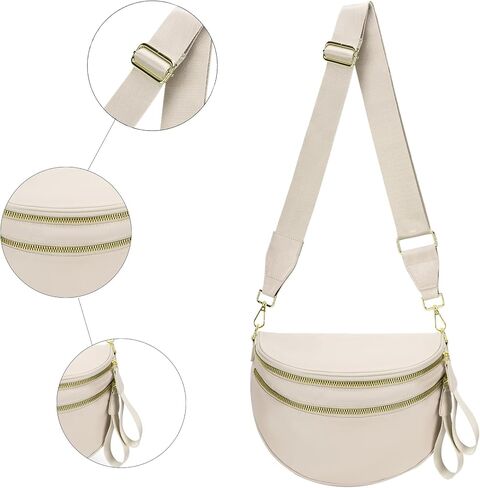 GLT.ETL Fanny pack Chest Bag For women Faux leather Fringe Quilted Waist Cross body Bags Rivet studded Tassel Shoulder Purses (Black) in Kuwait