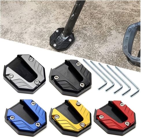 Frame Forks Universal Scooter Motorcycle Bike Kickstand Extender Foot Side Stand Extension Pad Support Plate Anti-skid Enlarged Base(Red) in Kuwait