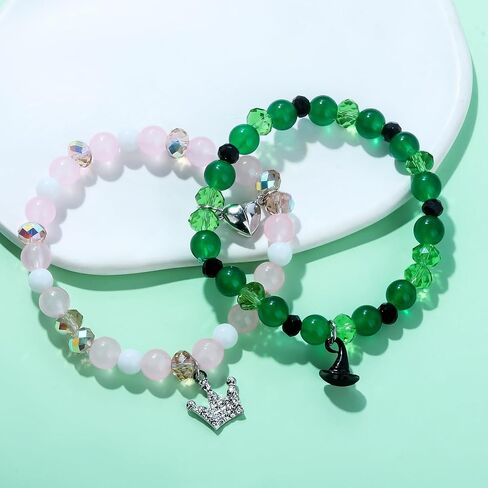 BFF Bracelet for Wizard Witch Cosplay - 2 Friendship Matching Beaded Bracelets Merch Costume Jewelry Accessories - Halloween Party Gift Stuff for Best Friend (A) in Saudi Arabia