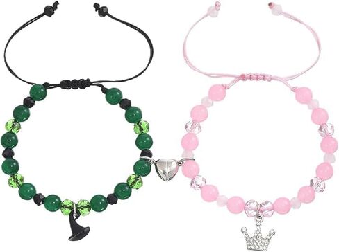 BFF Bracelet for Wizard Witch Cosplay - 2 Friendship Matching Beaded Bracelets Merch Costume Jewelry Accessories - Halloween Party Gift Stuff for Best Friend (A) in Saudi Arabia