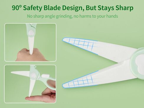 Ceramic Scissors for Baby Food Cutting, Safety Healthy BPA Free Toddler Shears with Protective Blade Cover and Portable Travel Case - Pink/White in Saudi Arabia
