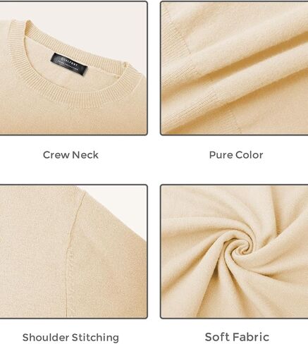 QUALFORT Women's Crewneck Sweater Pullover Soft Knitted Sweaters in Kuwait