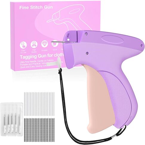 مسدس غرز صغير للملابس، مسدس علامات الملابس، مسدس تثبيت سريع للملابس مع 6 إبر دقيقة، 2000 قطعة من مثبتات مسدس العلامات (1000 أبيض و1000 أسود) in Kuwait