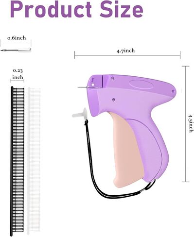مسدس غرز صغير للملابس، مسدس علامات الملابس، مسدس تثبيت سريع للملابس مع 6 إبر دقيقة، 2000 قطعة من مثبتات مسدس العلامات (1000 أبيض و1000 أسود) in Kuwait