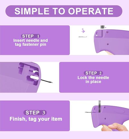 مسدس غرز صغير للملابس، مسدس علامات الملابس، مسدس تثبيت سريع للملابس مع 6 إبر دقيقة، 2000 قطعة من مثبتات مسدس العلامات (1000 أبيض و1000 أسود) in Kuwait